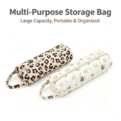 Quilted Multi‑Purpose Storage Bag, Portable Zipper Cosmetic Makeup Pouch 🎒