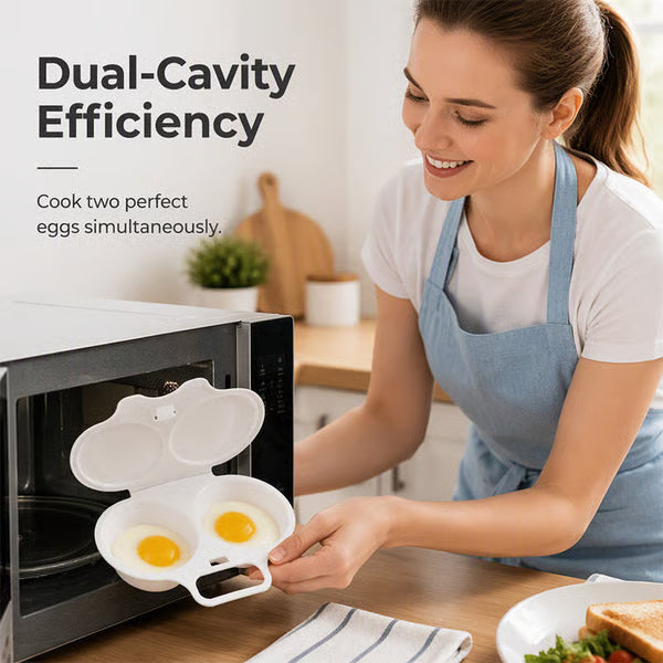 2-Pack Easy-To-Clean Microwave Omelette Maker, Multifunctional Egg Poacher, Non-Stick🍳