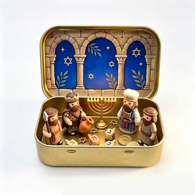 Religious Pocket-Size Mini Nativity Scene Set with Storage Box🎁