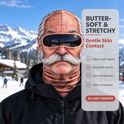 Realistic Face Balaclava – Funny Ski & Snowboard Mask for Cold Weather Adventures🎿