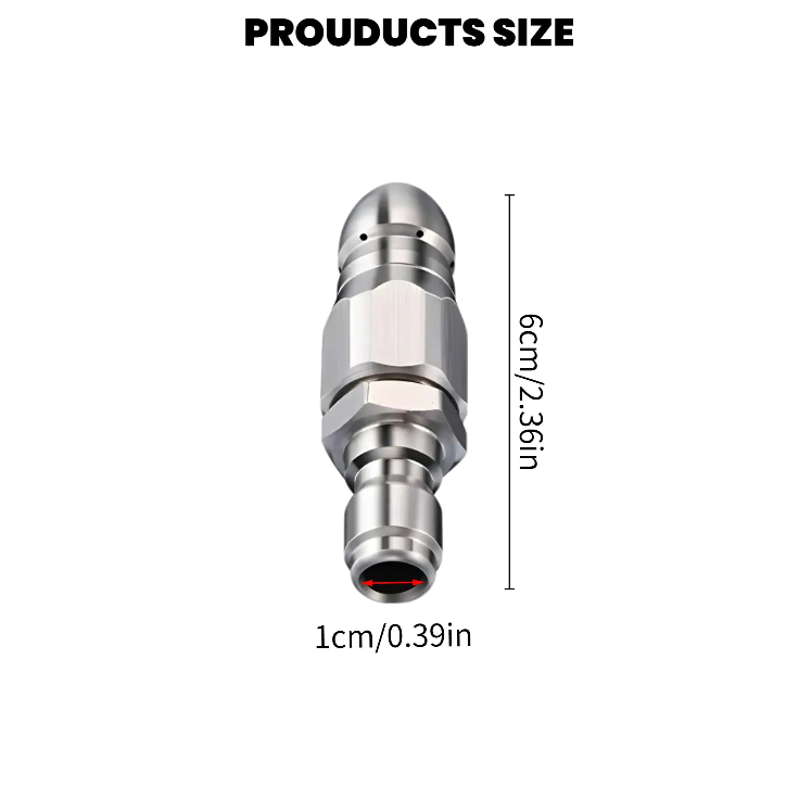 Washer Sewer Jetter Nozzle with Stainless Steel, Mini Compact Durable Sewer Jet Nozzle💧