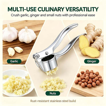 Stainless Steel Garlic Press, Heavy Duty Manual Garlic Crusher Tool🧄