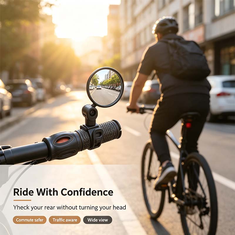 2 Counts, Bicycle Handlebar Convex Rearview Mirror, Multi-angle Adjustable Shatter Resistant🚲
