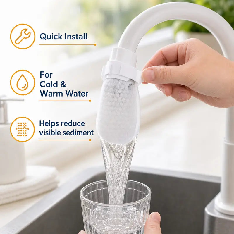 [Fits Faucets < 1"] 50 cotton filter bags disposable Cotton Faucet Filter Bags with 5 fastening straps 💧