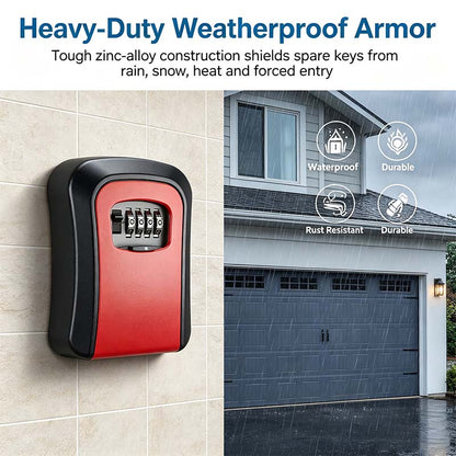 Wall Mount Key Lock Box - 4 Digit Combination Lockbox for Keys Safe Security🔑