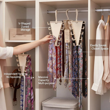 V Shaped Double-Sided Closet Organizer Hanger, 360° Rotatable Space Saving Clothes Hanger Organizer👗