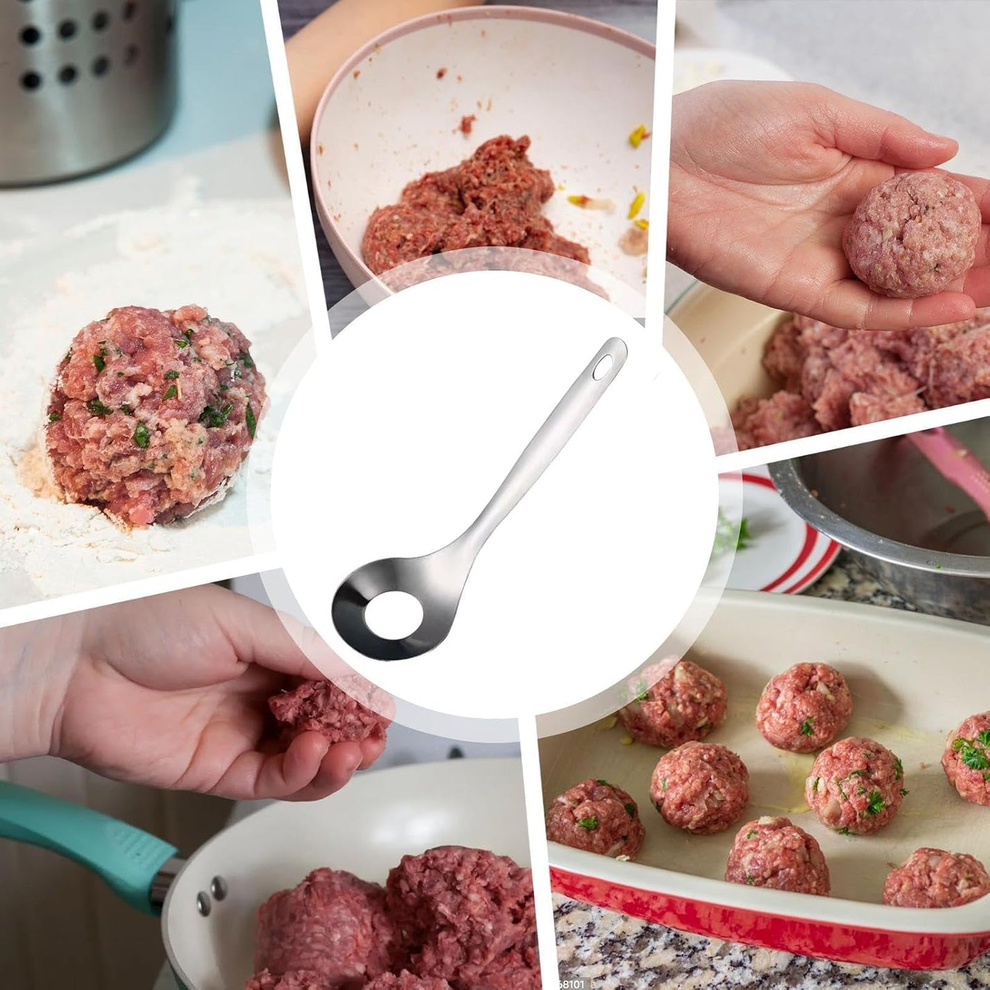 Stainless Steel Meatball Maker Spoon, Non-Stick Meat Ball Extrusion Scoop🧆
