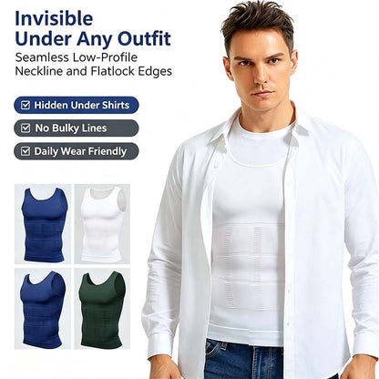 Men Round Neck Compression Tank Top,Men Shaping Vest,Men Sleeveless Shirt Shapewear💪 ✨