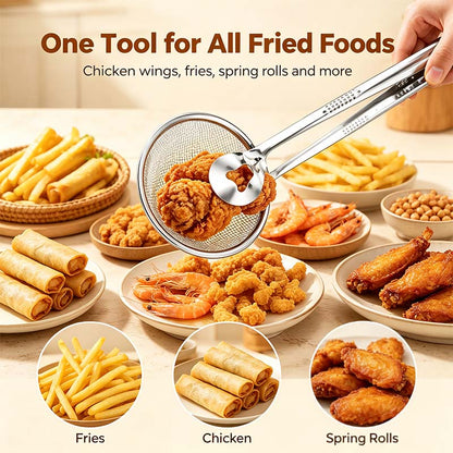 2-in-1 Oil-Frying Filter Clip, Kitchen Food Strainer Tongs for Fried Food🍟✨