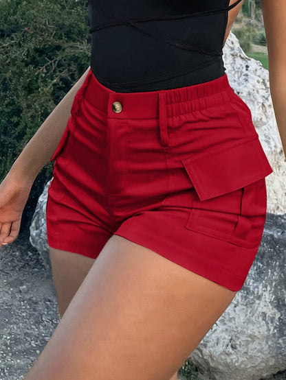 New summer women's cargo shorts-two-pocket trousers with multiple pockets on both sides 😎