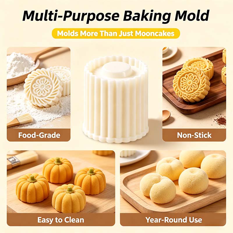 2PCS Sunflower-Patterned Round Hand-Press Mooncake Mold, French-Style Lace Pastry Mold🥮