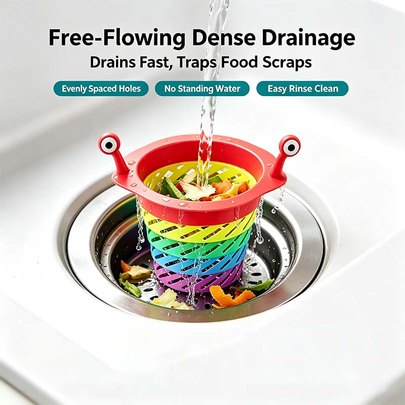 3PCS Rainbow Expandable Sink Strainer Basket, Rotatable Retractable Kitchen Sink Drain Filter🌈💧