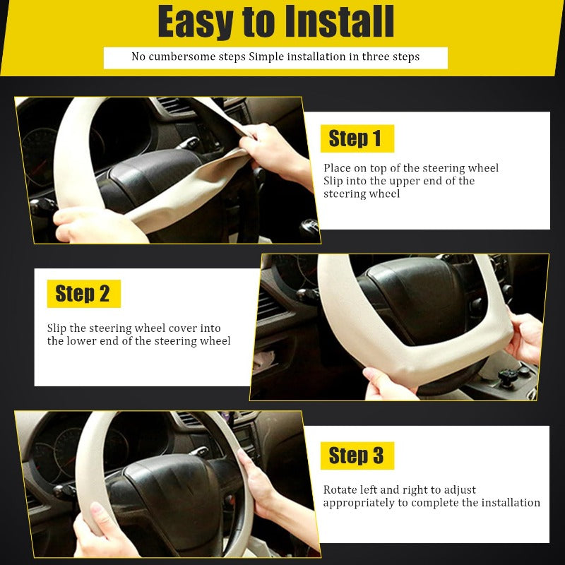 Universal Silicone Steering Wheel Cover, Non-Slip Soft Grip All Season Car 🚗