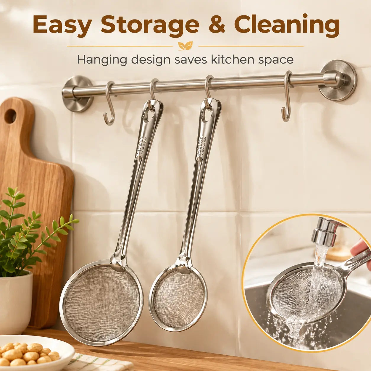 2-in-1 Oil-Frying Filter Clip, Kitchen Food Strainer Tongs for Fried Food🍟✨