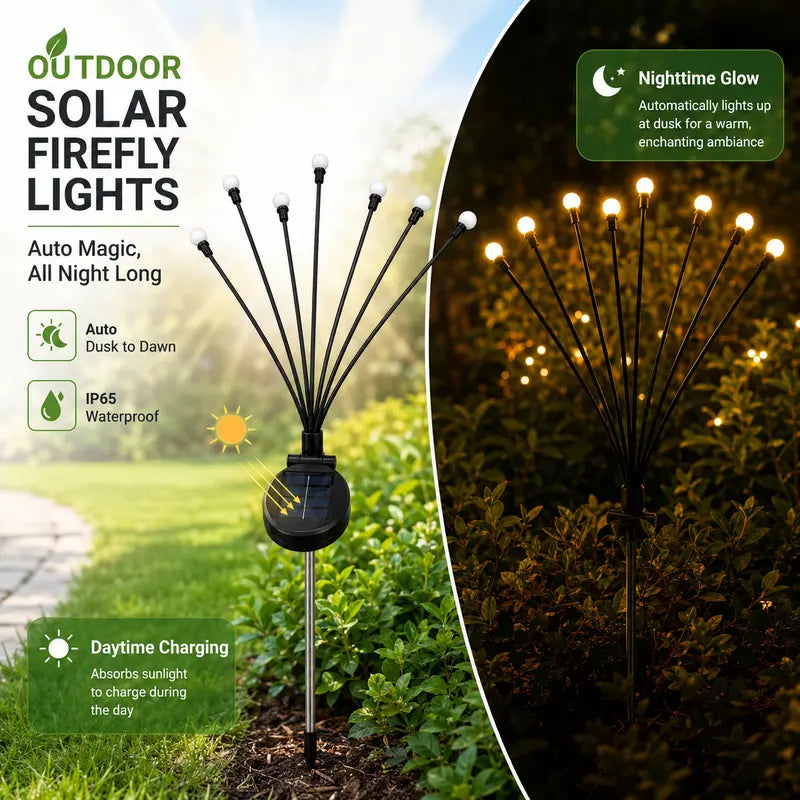 Solar Swaying Firefly Lights IP65 Waterproof Garden Stake Lights✨