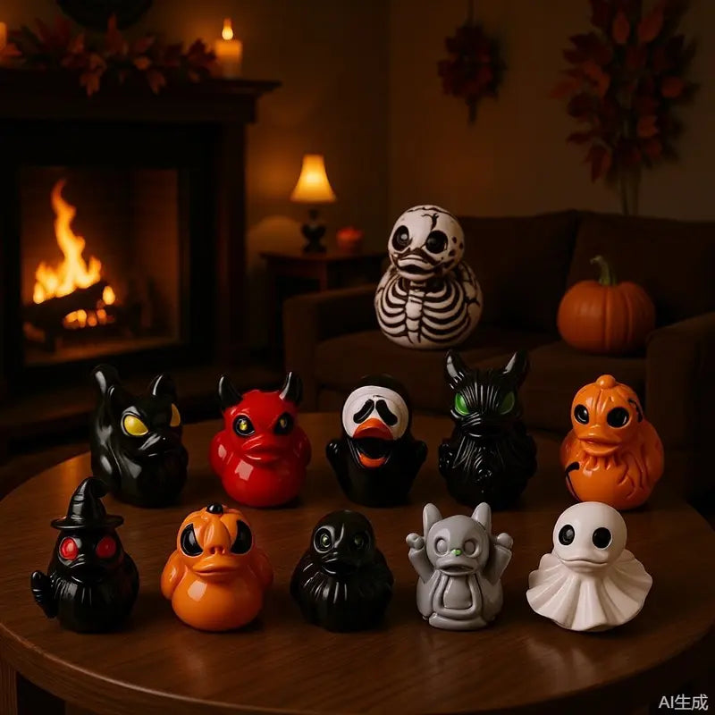 Mini Devil Ghost Skull Resin Ducks, Cute Spooky Desktop Decor, Creative Desktop Ornament🦇✨