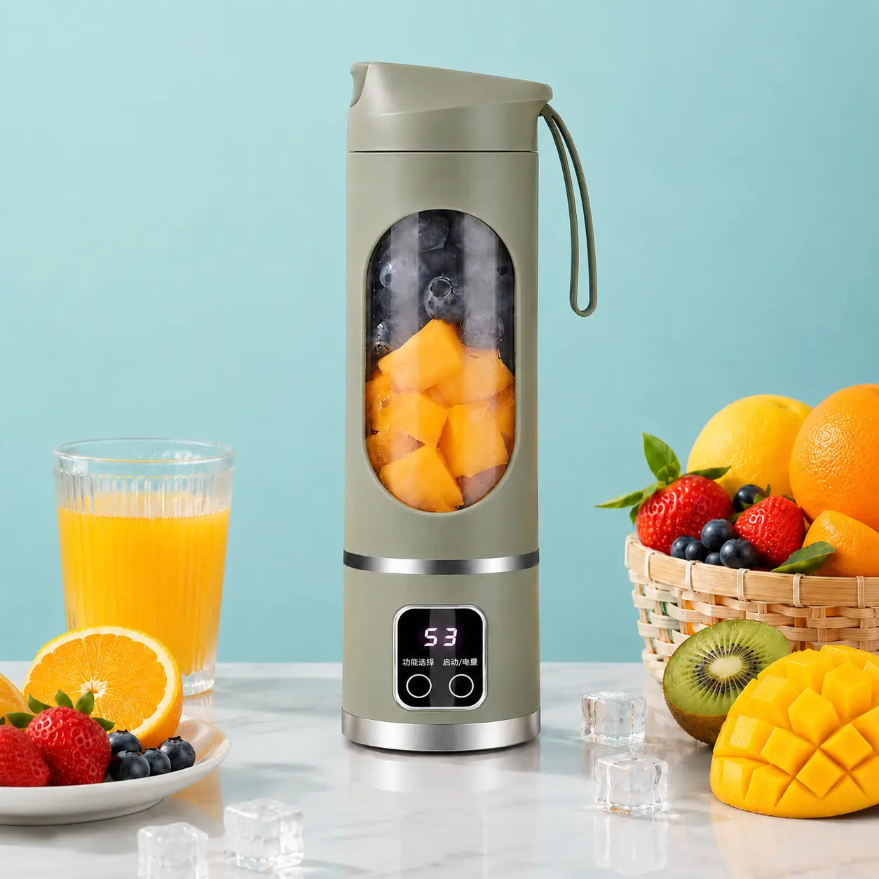 Portable 15.22 Oz USB Rechargeable Personal Blender with LED Display🥤