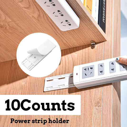 10 Counts  Adhesive Punch-Free Socket Holder, Self Adhesive Desktop Socket Fixer🔌🔒