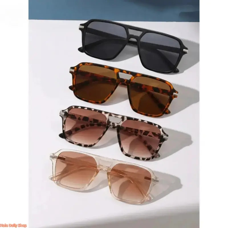 Women's Polarized Sunglasses Set - Y2K Unisex Double Bridge Aviator🕶️
