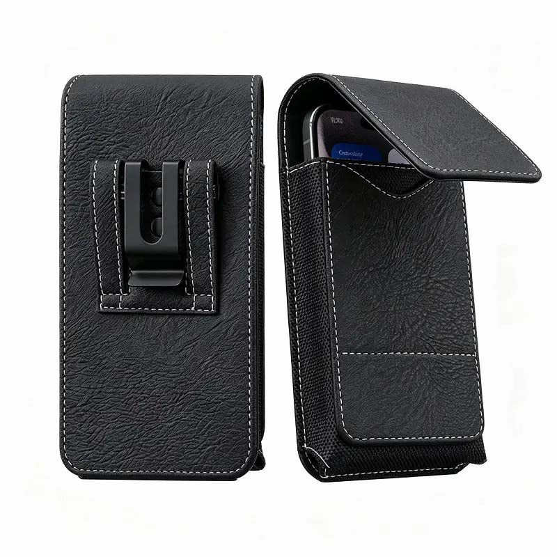 Men's Waist Phone Pouch with Card Slot, Magnetic Lock & Metal Belt Clip📱