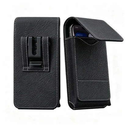 Men's Waist Phone Pouch with Card Slot, Magnetic Lock & Metal Belt Clip📱