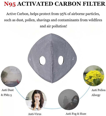Carbon Filter Dust Mask | Reusable Adjustable Breathable Mask😷