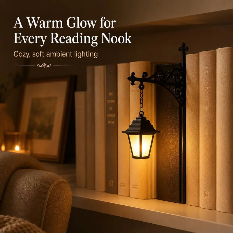 Library Lantern-Decorative Bookshelf Lighting, MiniatureHanging Shelf Lampdeng