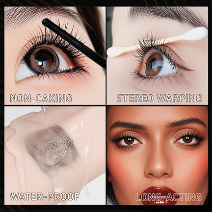 This mascara creates thick, long, and curled lashes. It's waterproof, smudge-proof🪄