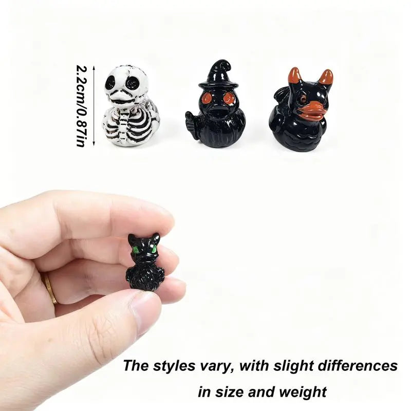 Mini Devil Ghost Skull Resin Ducks, Cute Spooky Desktop Decor, Creative Desktop Ornament🦇✨