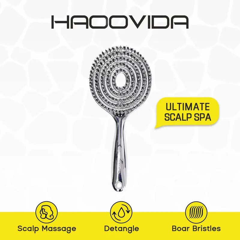 Anti-Static Hollow Round Bristle Brush - Massaging Design💇‍♀️✨
