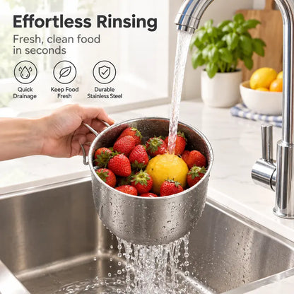 1 Count Stainless Steel Sink Hanging Drain Basket, with Handle Fast Draining🧺
