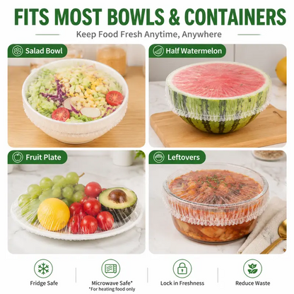 100PCS Disposable Stretch Food Covers for Bowls🍎🥗