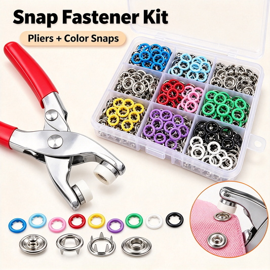 Seamless Stitching Sewing Kit-100Pcs Invisible Colored Metal Buckle & Manual Pressure Pliers 🧵