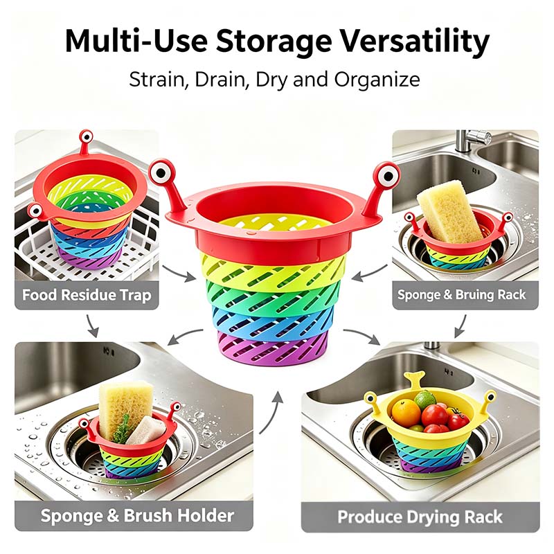 3PCS Rainbow Expandable Sink Strainer Basket, Rotatable Retractable Kitchen Sink Drain Filter🌈💧