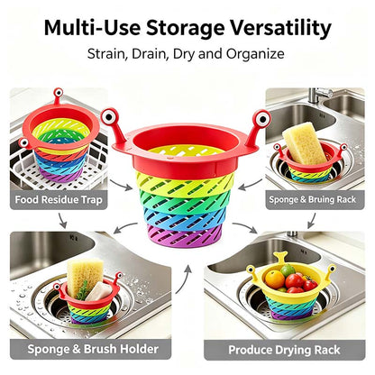 3PCS Rainbow Expandable Sink Strainer Basket, Rotatable Retractable Kitchen Sink Drain Filter🌈💧