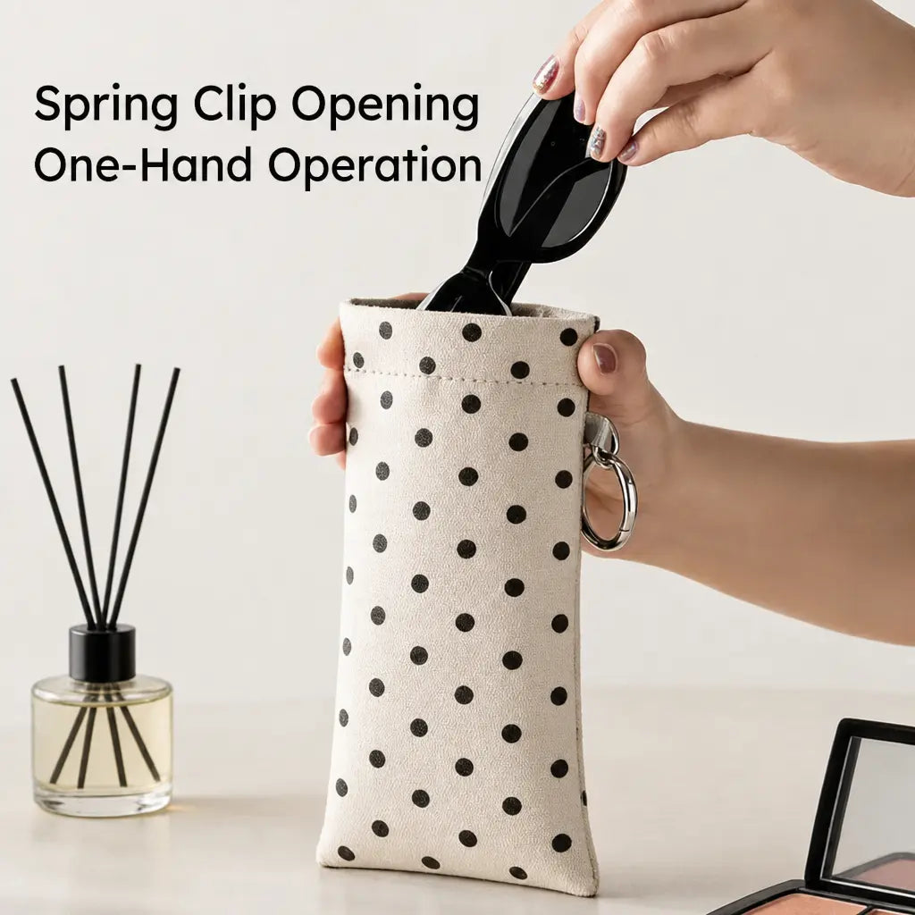 Soft PU Leather Sunglasses Pouch Elastic Opening Eyeglasses Bag🎒