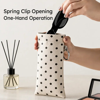 Soft PU Leather Sunglasses Pouch Elastic Opening Eyeglasses Bag🎒