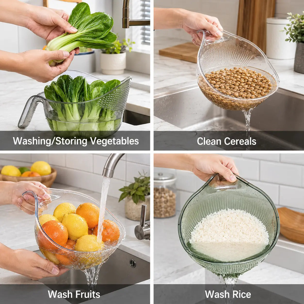 Aesthetic Multifunctional Rice Strainer with Handle🙌