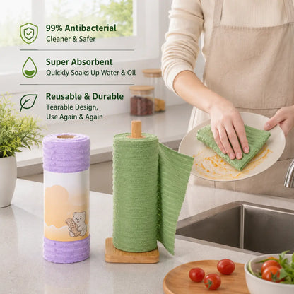 Tearable Plush Cleaning Cloth Roll, for daily household cleaning🧽✨