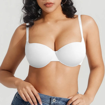 Women's T-Shirt Bra Add 2 Cups Lift Seamless Push Up Padded Underwire Comfort Everyday Bra🌸