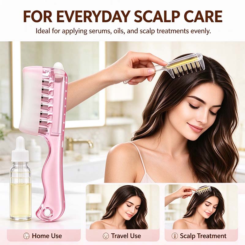Scalp Oil Applicator Comb, Refillable Hair Treatment Bottle with Massage Comb 💆‍♀️