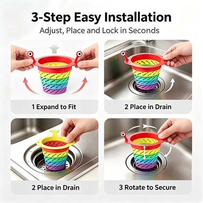 3PCS Rainbow Expandable Sink Strainer Basket, Rotatable Retractable Kitchen Sink Drain Filter🌈💧