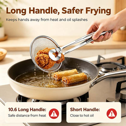 2-in-1 Oil-Frying Filter Clip, Kitchen Food Strainer Tongs for Fried Food🍟✨