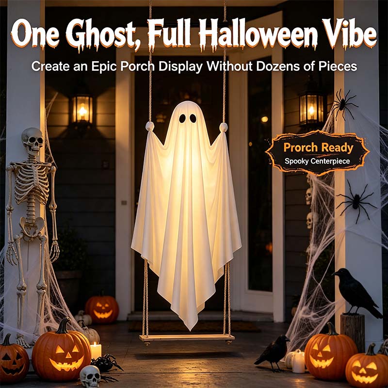 Halloween Decorations Outdoor Pre-Assembled Hanging Swing Ghost 🎃👻