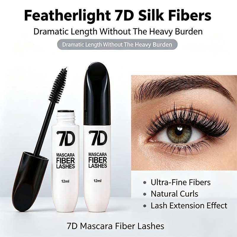 7D Silk Fiber Black Lengthening Mascara  - Adult Beauty Makeup👁️✨