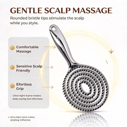 Anti-Static Hollow Round Bristle Brush - Massaging Design💇‍♀️✨