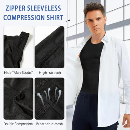 Men Round Neck Compression Tank Top,Men Shaping Vest,Men Sleeveless Shirt Shapewear💪 ✨