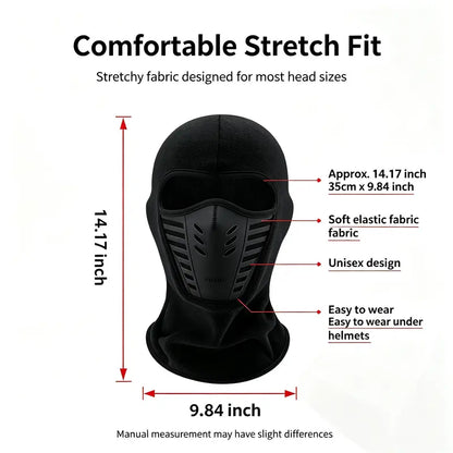Unisex Fleece Full Face Balaclava Ski Mask - Windproof, Anti-Haze, Soft Sports & Outdoor Hat 🧢💨