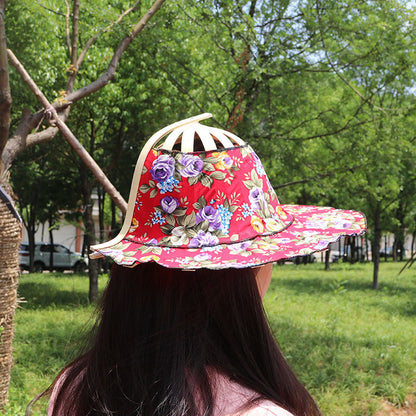 Fan Hat Bamboo Foldable Hand Fan for Sun Hat Women🌞