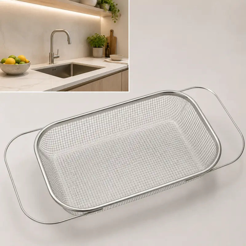 Stainless Steel Over-The-Sink Colander Strainer Basket🧺